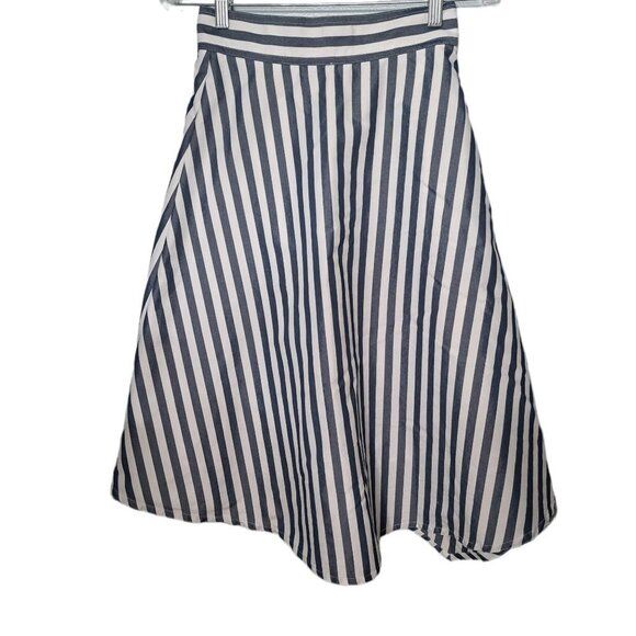 Anthropologie Maeve Blue White Striped Asymmetrical High Low Wrap Skirt … - Picture 3 of 5